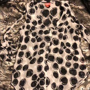 Sheer see thru polka dot sleeveless with front tie